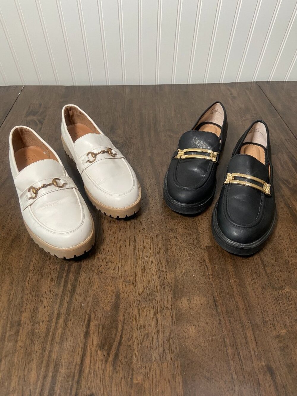 Loafer Bundle | Black & White Lug Sole Shoes Women's Size 11